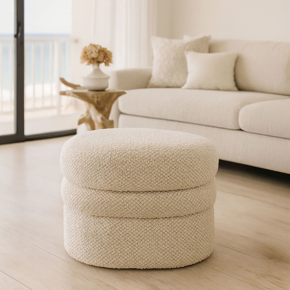 Now’s Home, pouf en tissu ou velours, photo du marchand