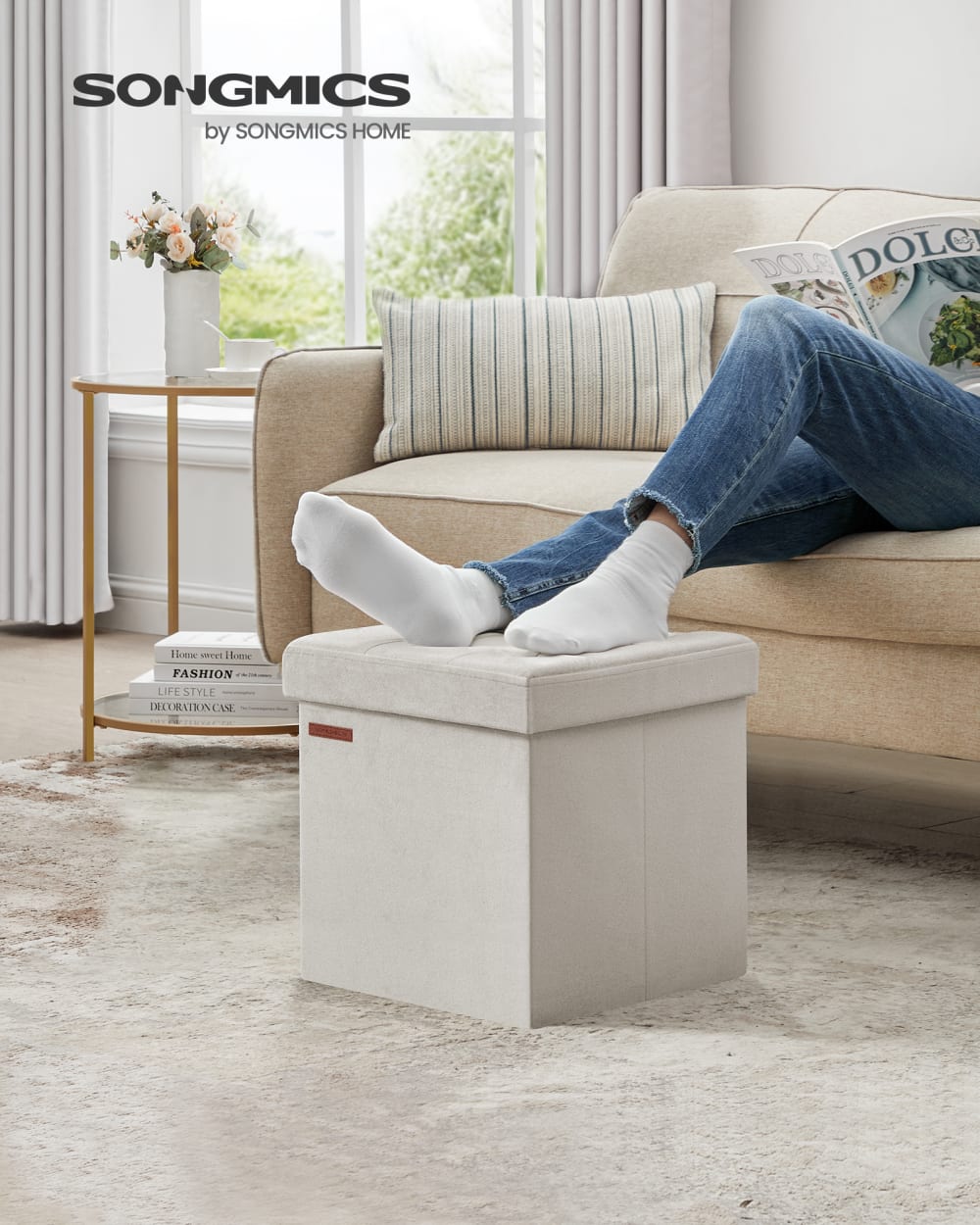 Songmics, pouf en tissu ou velours, photo du marchand