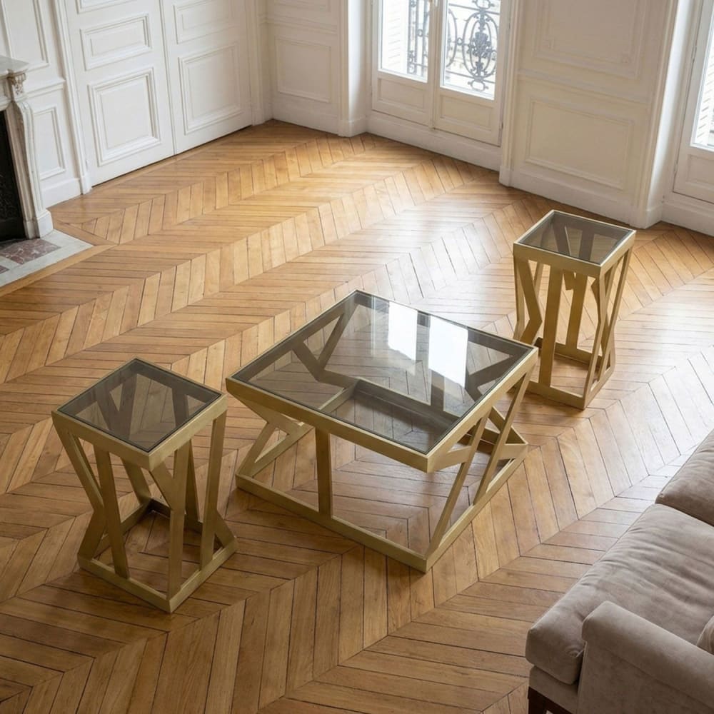 Menzzo, table d’appoint en verre, photo du marchand