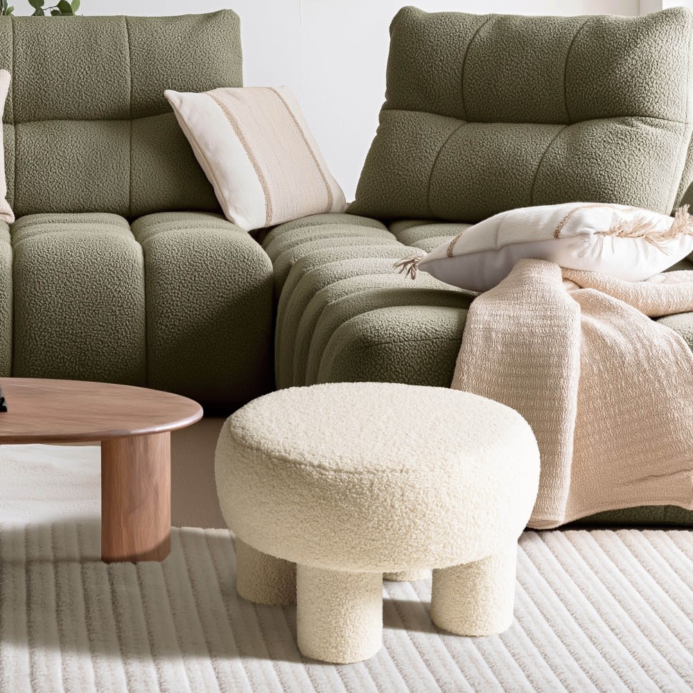 Macabane, pouf en tissu ou velours, photo du marchand