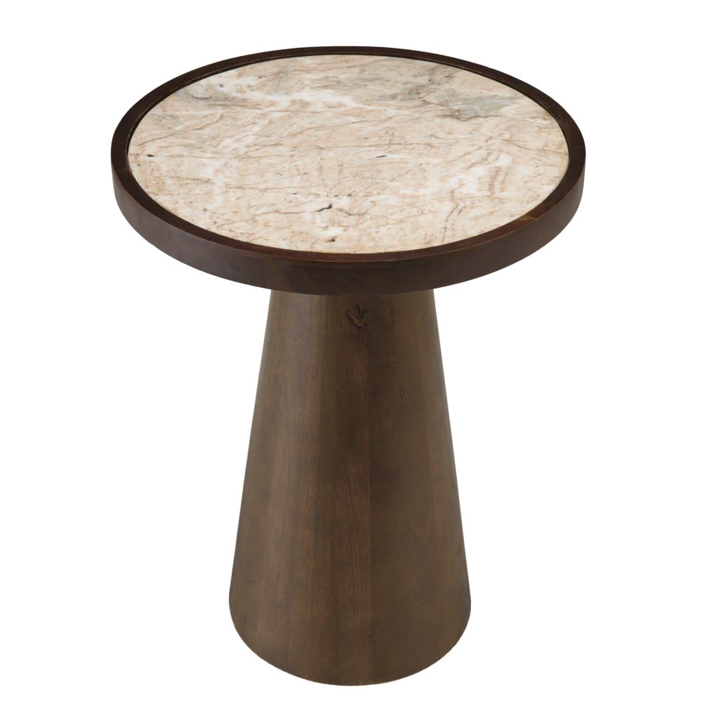 Macabane, table d’appoint en bois massif, photo du marchand