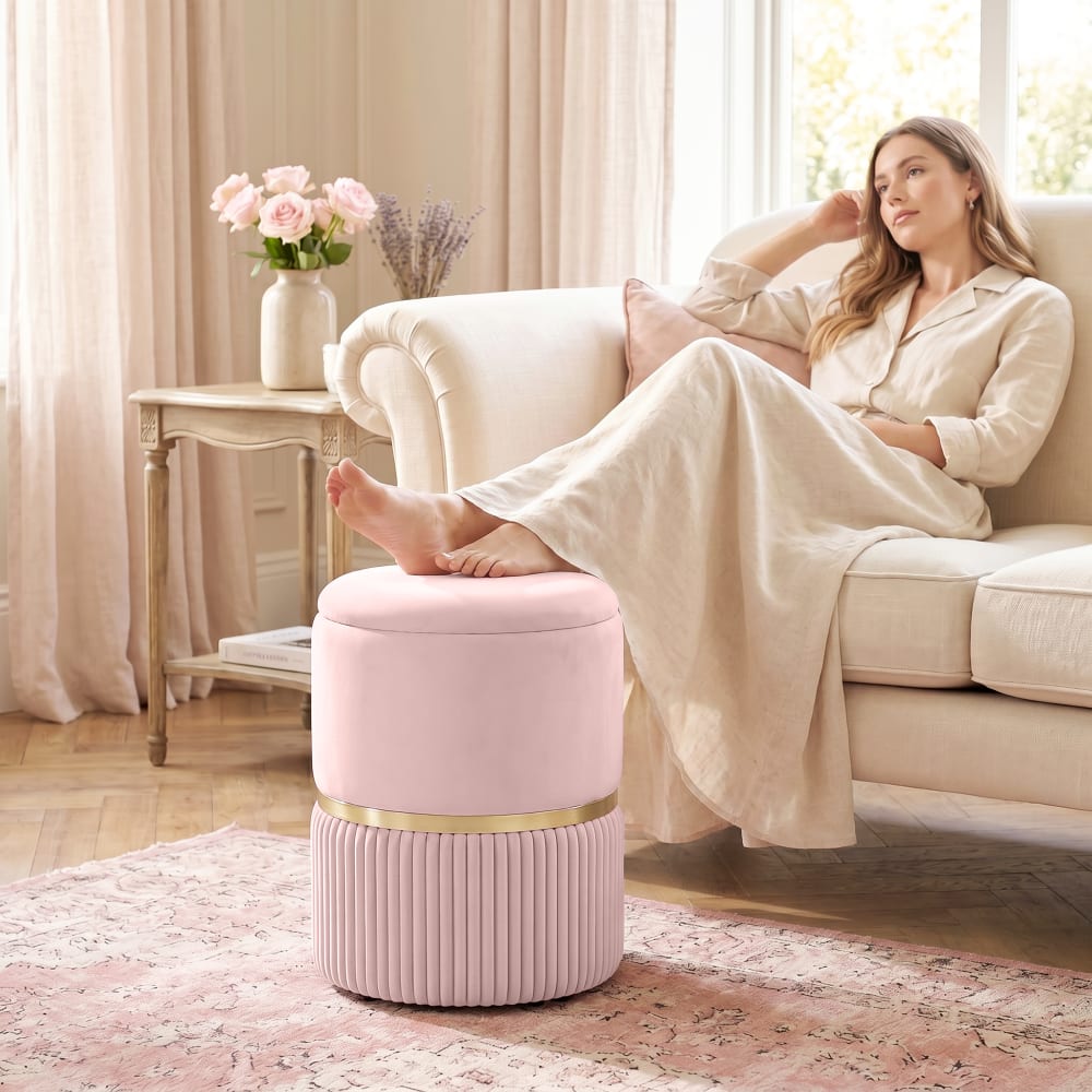 Homcom, pouf en tissu ou velours, photo du marchand