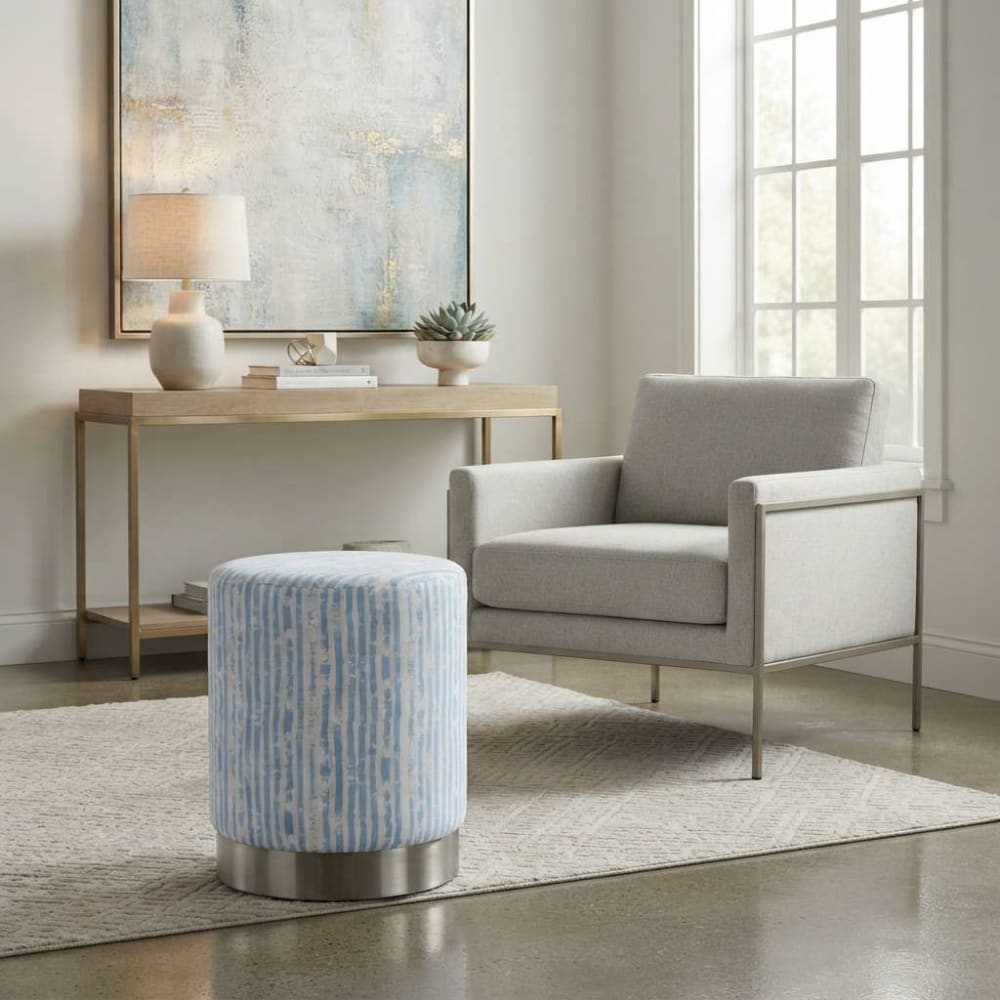 Niylo, pouf en tissu ou velours, photo du marchand