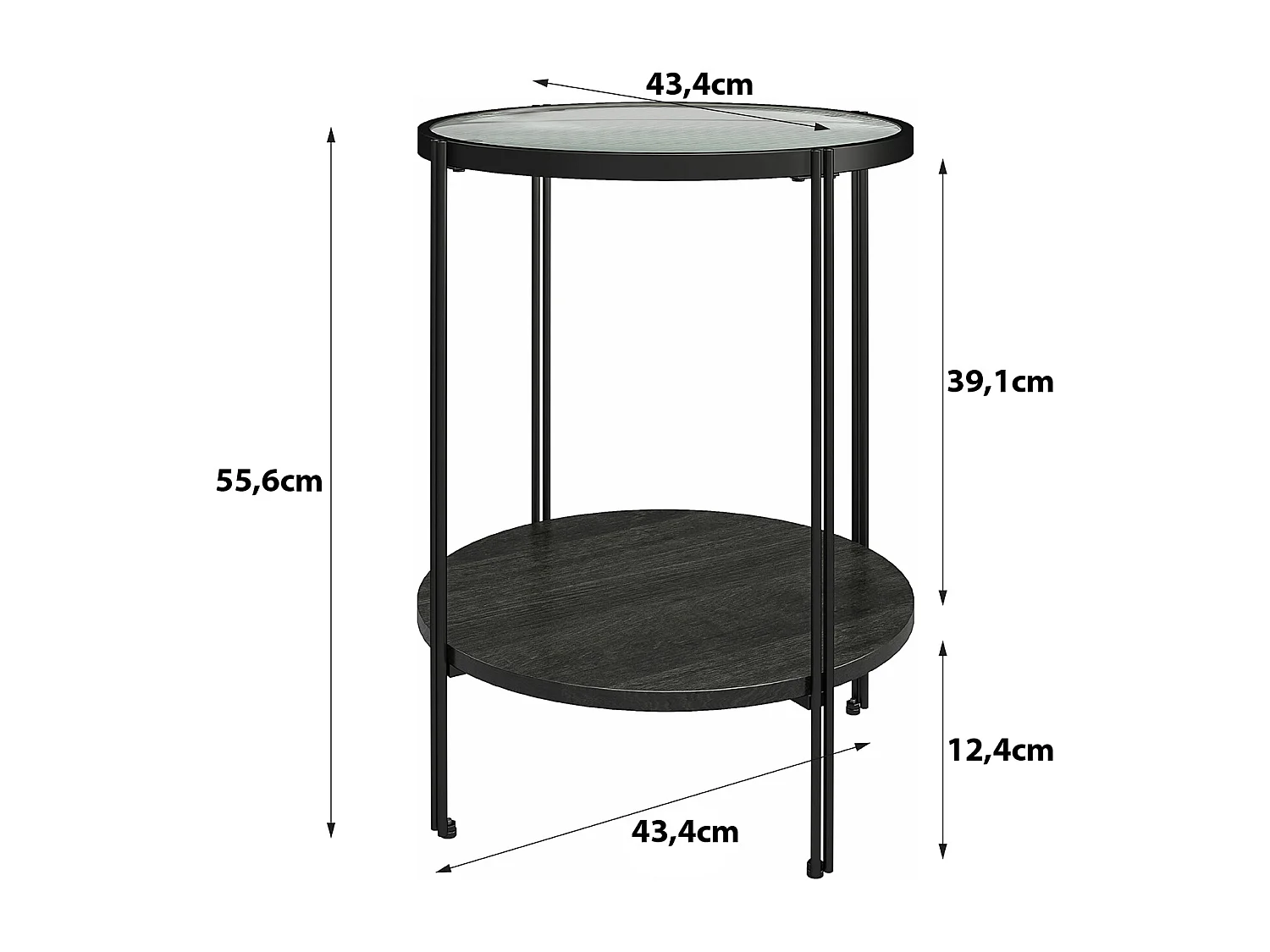 Dorel Home, table d’appoint en verre, photo du marchand