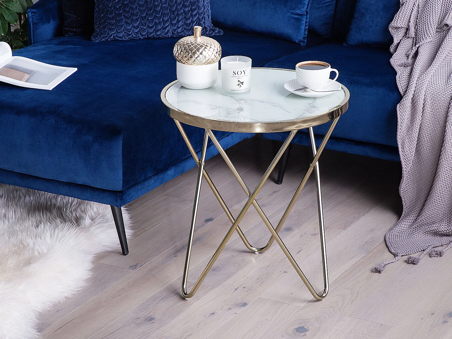 Beliani Meridian, table d’appoint en verre, photo du marchand
