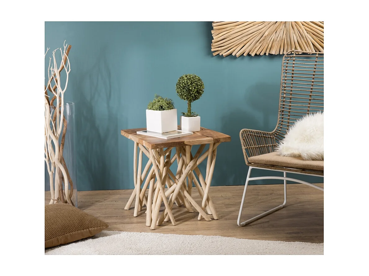 Macabane Clara, table d’appoint en bois, photo du marchand