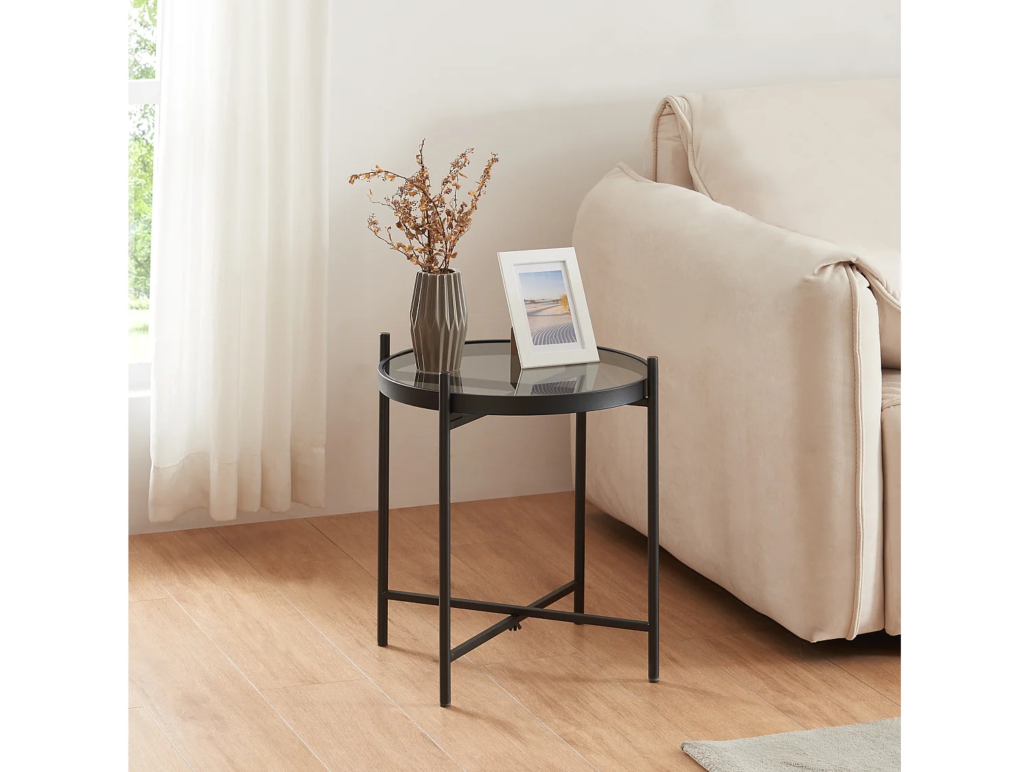 en.casa, table d’appoint en verre, photo du marchand
