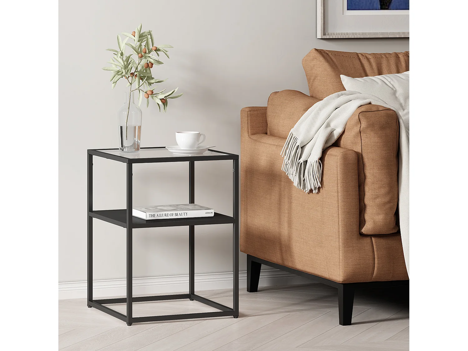 en.casa, table d’appoint en verre, photo du marchand
