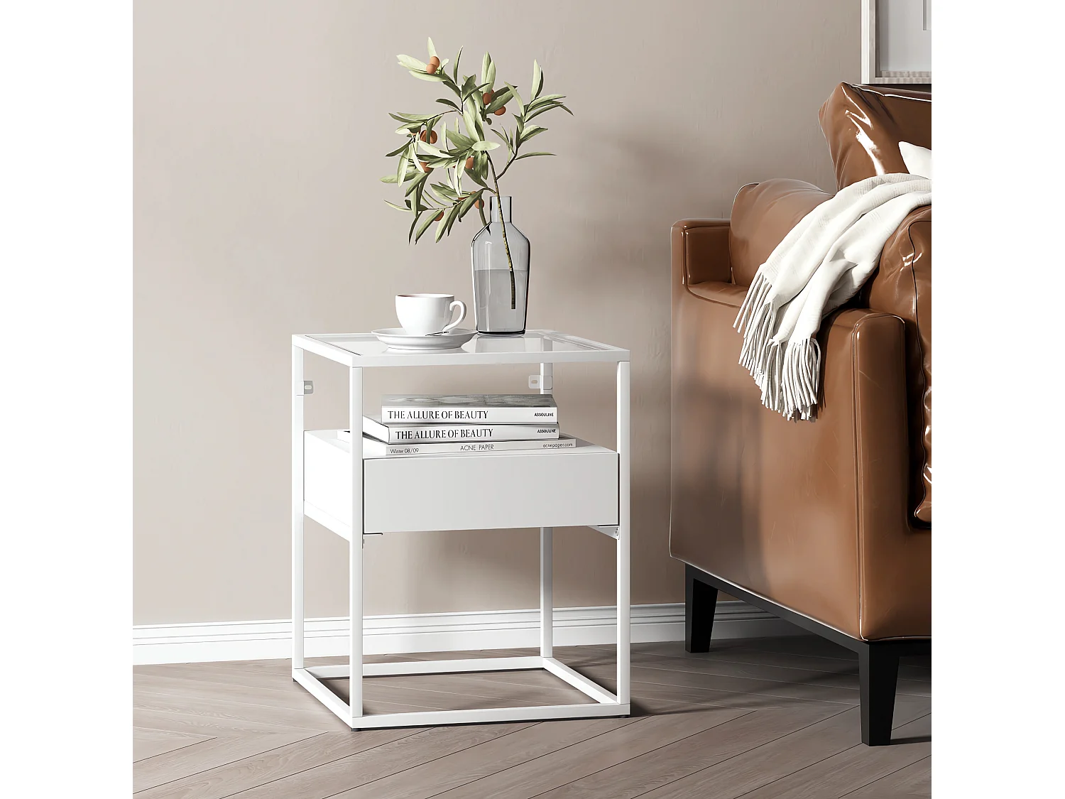 en.casa, table d’appoint en verre, photo du marchand