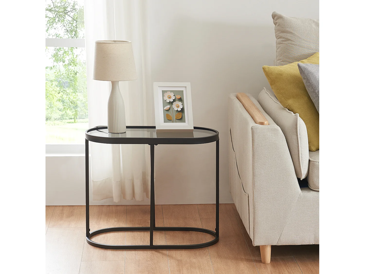 en.casa, table d’appoint en verre, photo du marchand