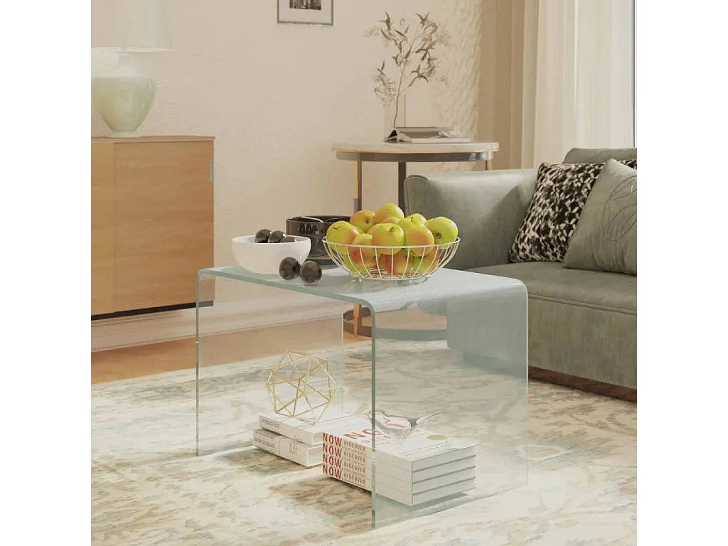 Vente-unique, table d’appoint en verre, photo du marchand