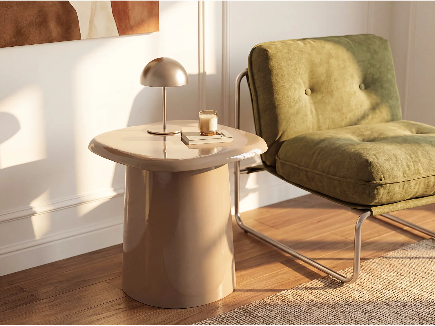 Vente-unique Lonira, table d’appoint en métal, photo du marchand
