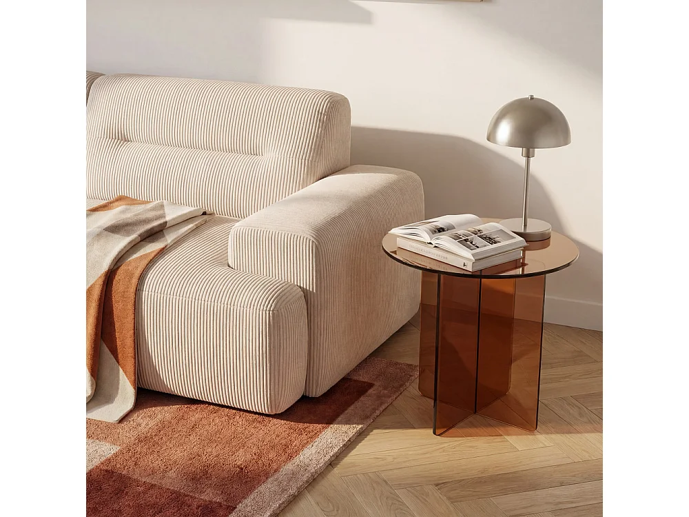 Vente-unique, table d’appoint en verre, photo du marchand