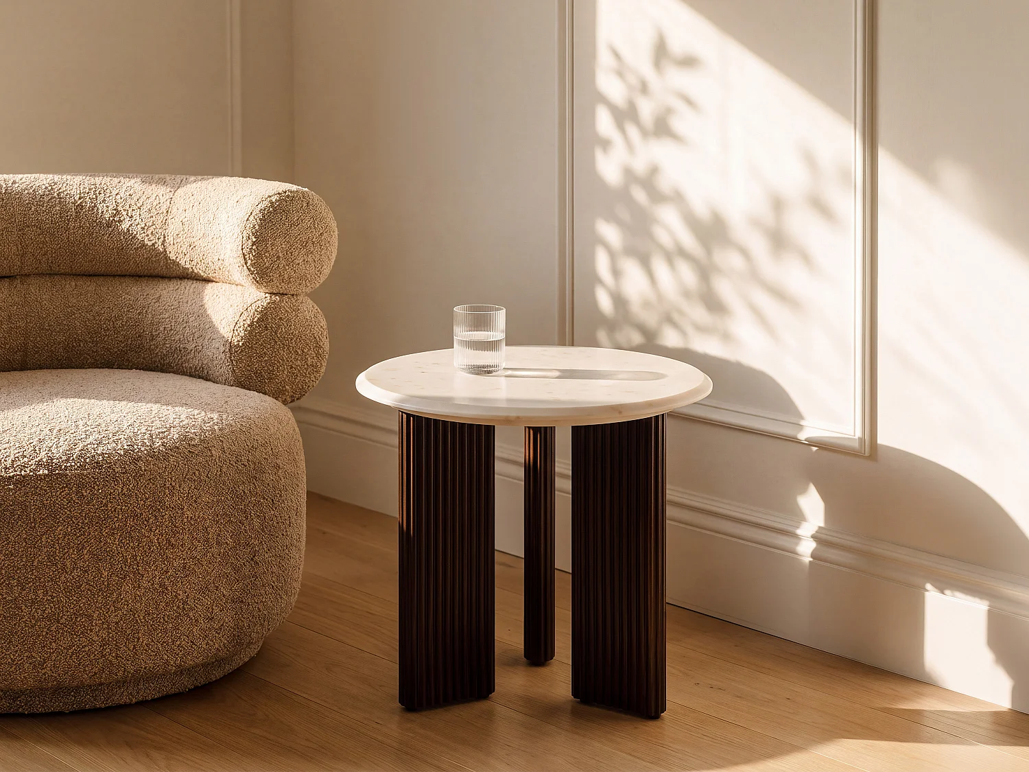 Vente-unique Kiyara, table d’appoint en marbre, photo du marchand