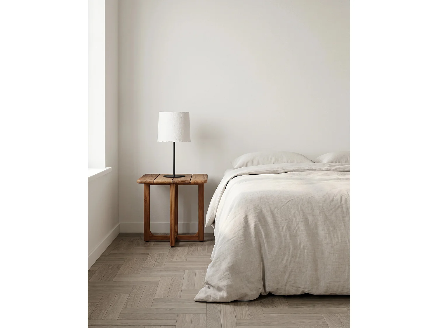 Vente-unique, table d’appoint en bois, photo du marchand