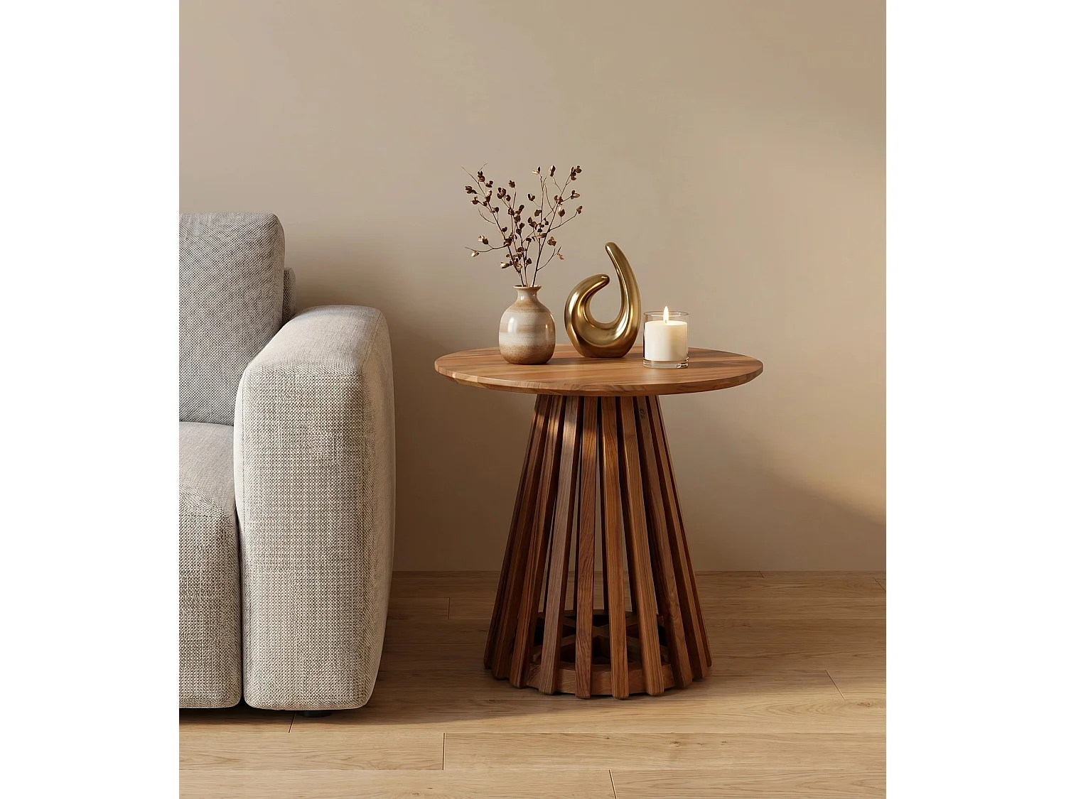 Vente-unique, table d’appoint en bois, photo du marchand