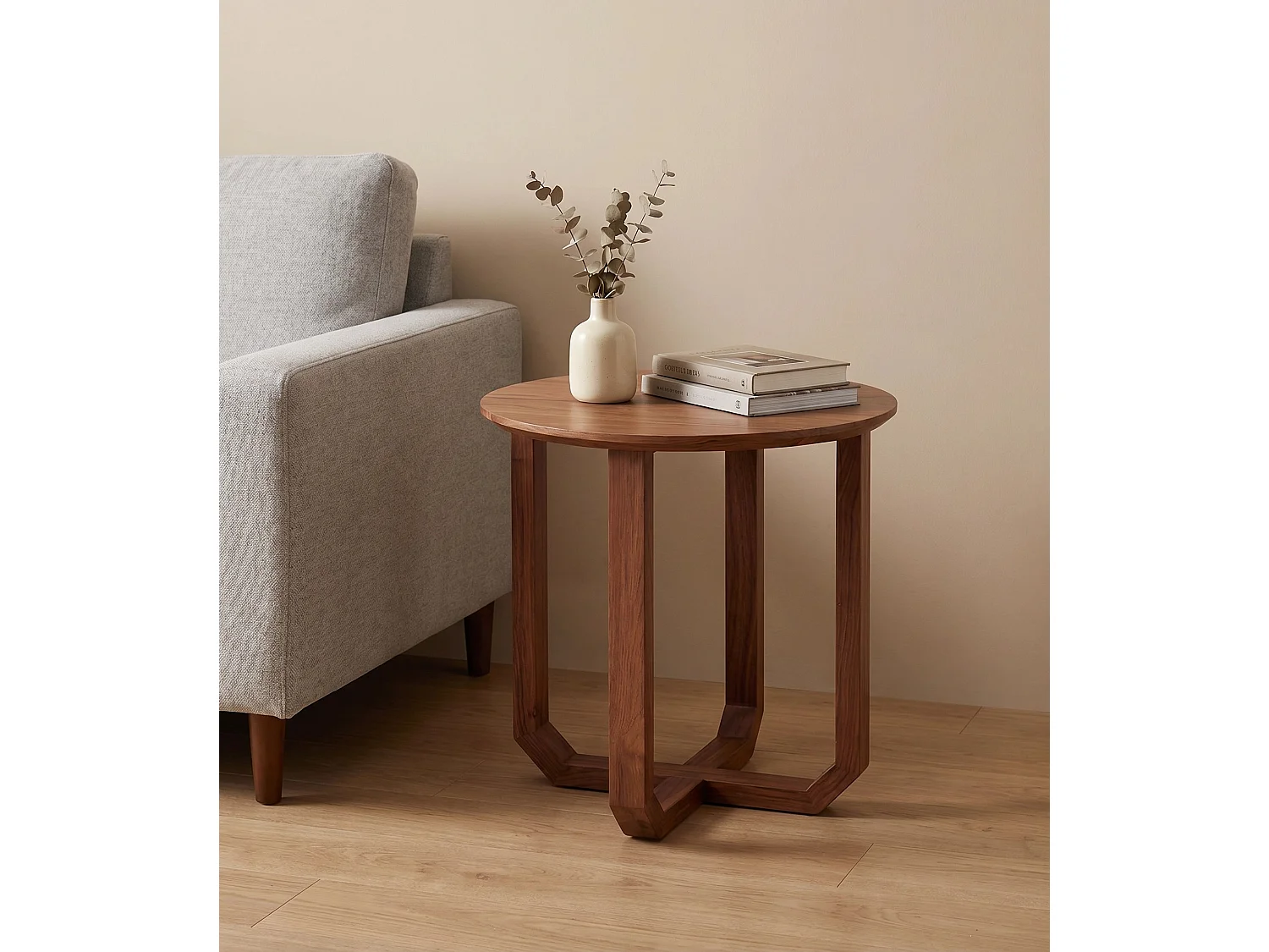 Vente-unique, table d’appoint en bois, photo du marchand