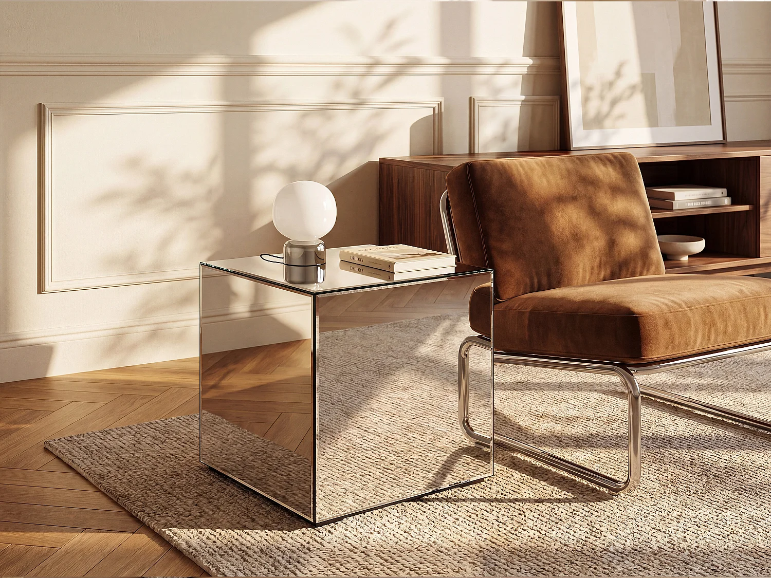 Vente-unique Cubix, table d’appoint en verre, photo du marchand